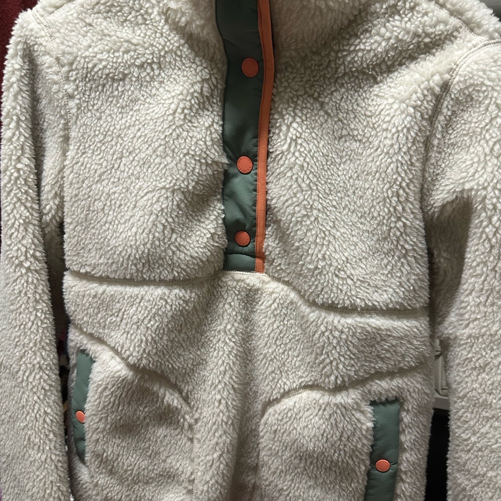Brand new L.L. Bean Cream and Green fleece Jacket
